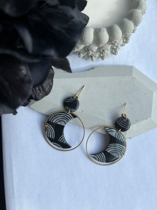 Boho Moon Dangles in Rainbow